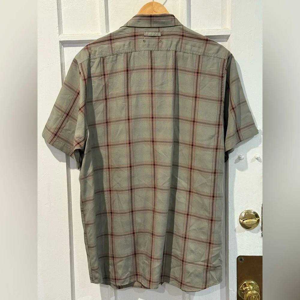 The North Face Gray and Red Plaid Button Down Shirt